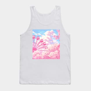 The Ferris Wheel,clouds and pink cherry blossom Tank Top